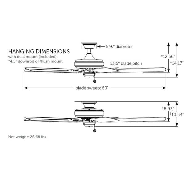 FANIMATION - Edgewood 60 60 in. Indoor/Outdoor Black Ceiling Fan