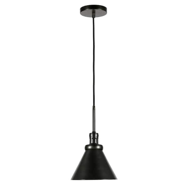 Meyer&Cross Zeno 1-Light Blackened Steel Pendant with Metal Shade