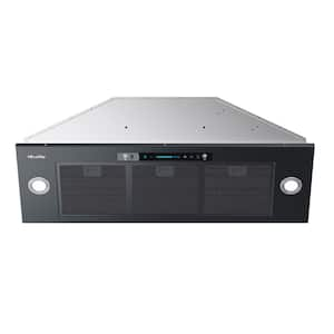 36 in. 600 CFM Convertible Insert Range Hood in Black Stainless Steel with Carbon Filters, LED Lights and Touch Control