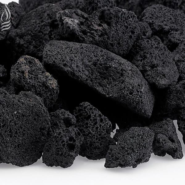 American Fire Glass Medium Black Lava Rock 1 2 In 10 Lbs Bag M American Fire Glass Medium Black Lava, Black Fireplace Lava Rock