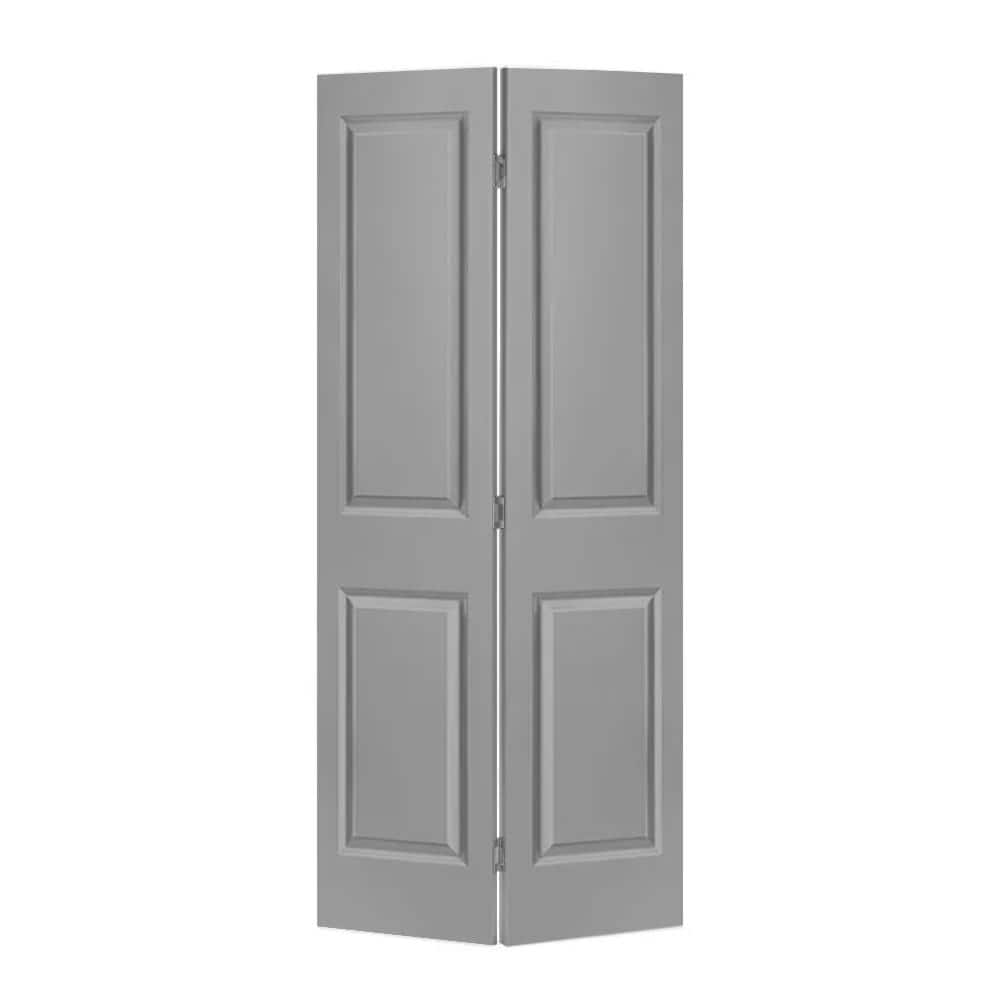 Calhome 30 In. X 80 In. 2 Panel Light Gray Painted Mdf Composite Hollow 