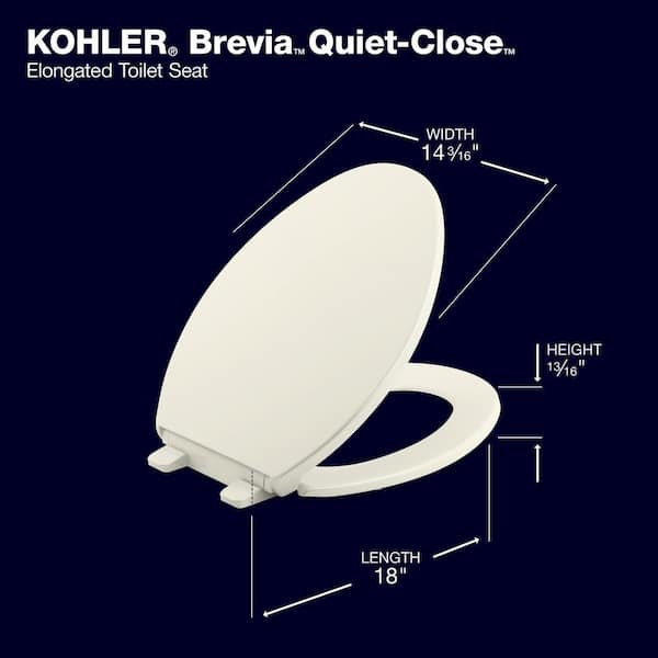 Kohler Hyten Elevated Quiet Close Round Front Toilet Seat Off