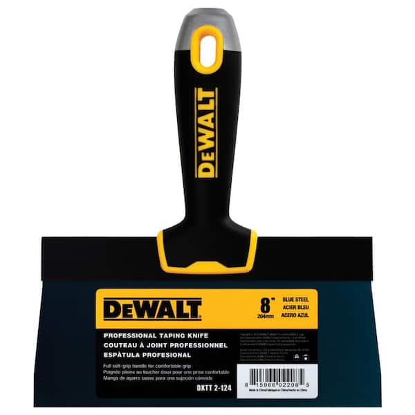DEWALT 8 in. Blue Steel Taping Knife with Soft Grip Handle