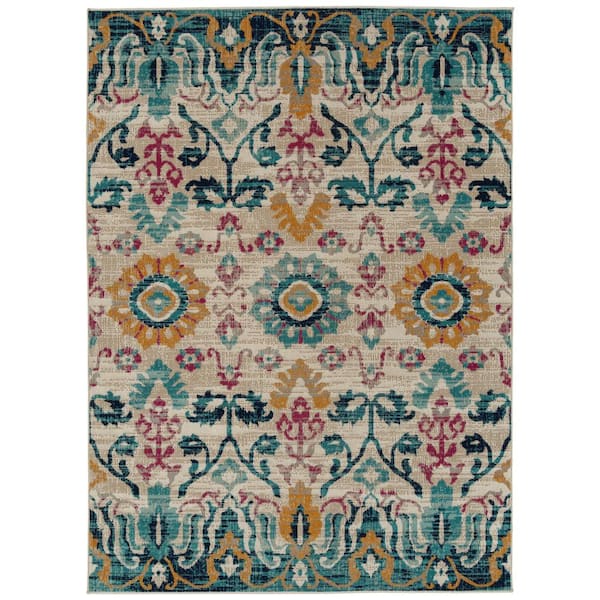 Kaleen Zuma Beach Collection Multi 2 ft. x 3 ft. Rectangle Indoor/Outdoor Area Rug