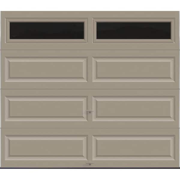 Clopay Classic Steel Long Panel 8ft x 7ft Insulated 6.5 R-Value Sandtone Garage Door with windows
