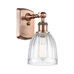 Brookfield 1-Light Antique Copper Wall Sconce with Clear Glass Shade