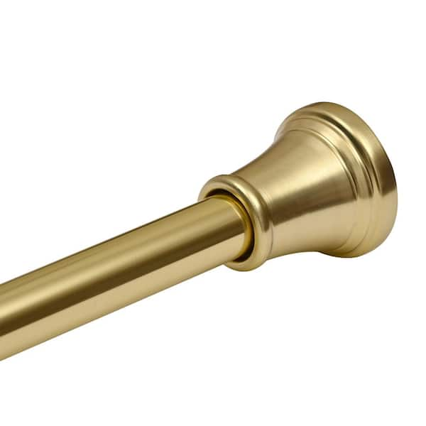 72 in. Aluminum Decorative Finial Tension Rod, Gold