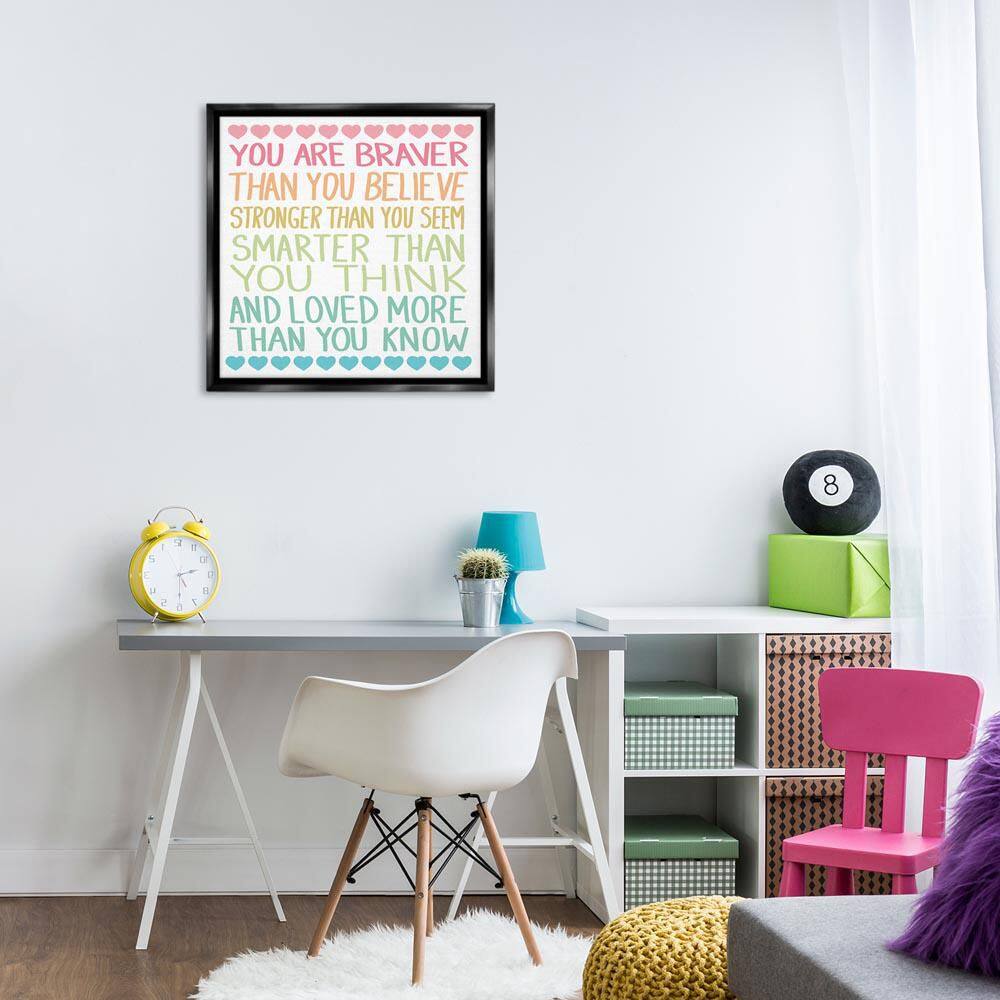 Rainbow Confidence Phrases by Sweet Melody Designs Black Floater Frame Typography Graphic Art Print 25 in. x 25 in. price history on PriceWatchPro