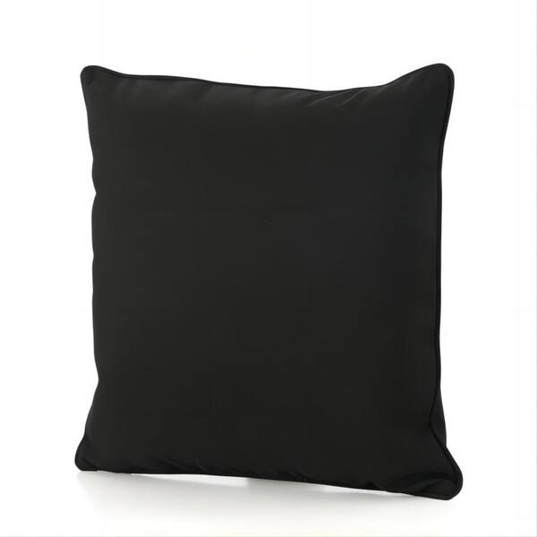 Clihome Outdoor Black Water Resistant Throw Pillow (2-Pack)