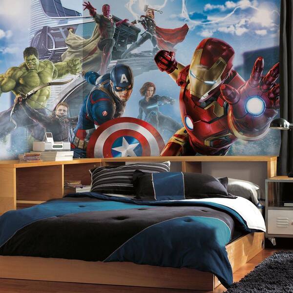 RoomMates 72 in. x 126 in. Avengers Age of Ultron Character XL Chair Rail Pre-pasted Wall Mural