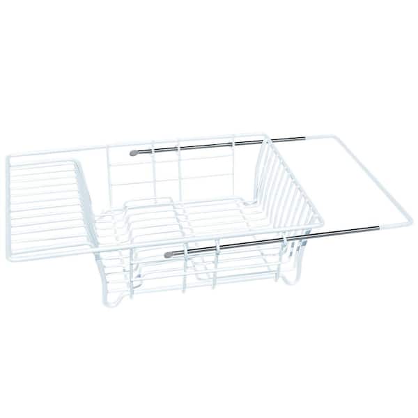 Better Houseware White Adjustable Over-the-Sink Dish Rack Drainer