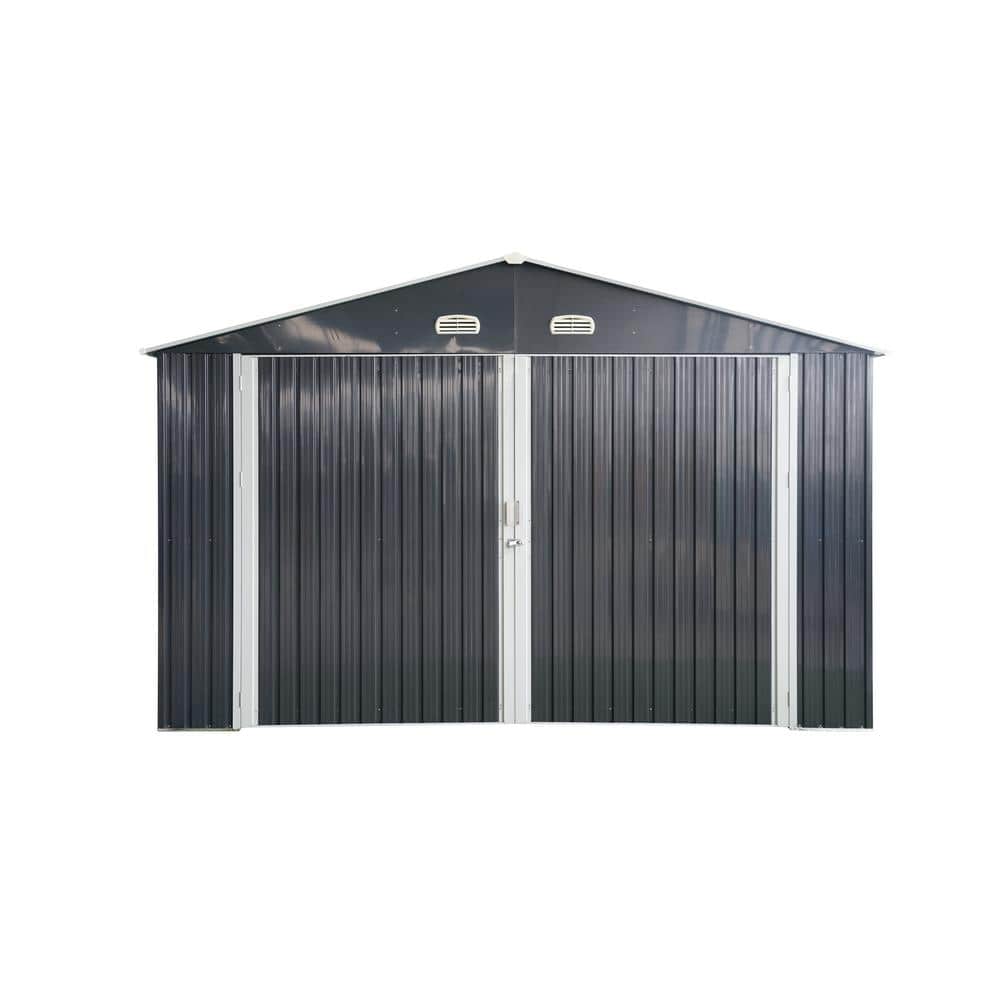 Misopily 13 ft. x 20 ft. x 7.75 Dark Gray Finish Metal Garage