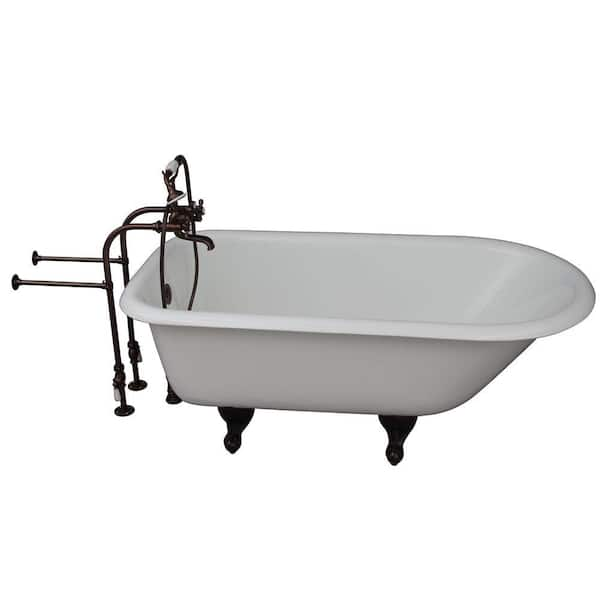 Barclay Products 5.58 ft. Cast Iron Double Roll Top Bathtub Kit in