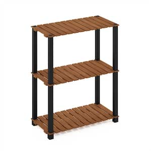 Pangkor 29.5 in. H x 23.6 in. W x 11.8 in. D Outdoor Natural Wood Plant Stand Potted Plant Shelf 3-Tier