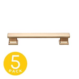 Hexa Series 5 in. (128 mm) Center-to-Center Modern Gold Cabinet Handle/Pull (5-Pack)