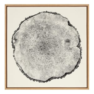 Tree Rings Linen by F2Images Framed Nature Canvas Wall Art Print 30.00 in. x 30.00 in.