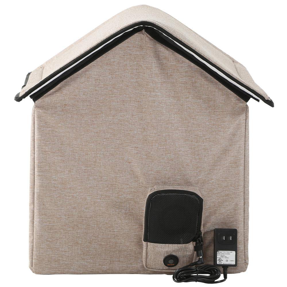 Small Beige Insulated Smart Pet House with Heating and Cooling
