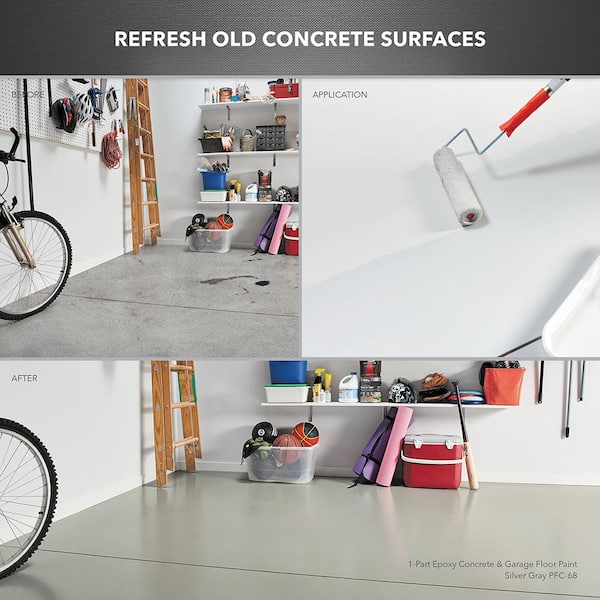 5 gal. #PPF-39 Cool Granite Self-Priming 1-Part Epoxy Satin Interior/Exterior Concrete and Garage Floor Paint