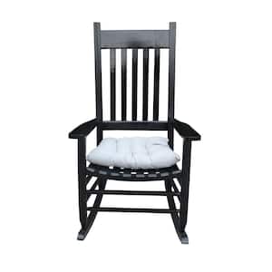 Hampton Bay Black Wood Outdoor Patio Rocking Chair A211030300 - The ...