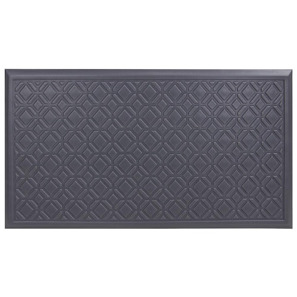 StyleWell Stone Gray 25 in. x 40 in. Non-Skid Cotton Bath Rug with Border  (Set of 2) HMT430_R_Stone - The Home Depot