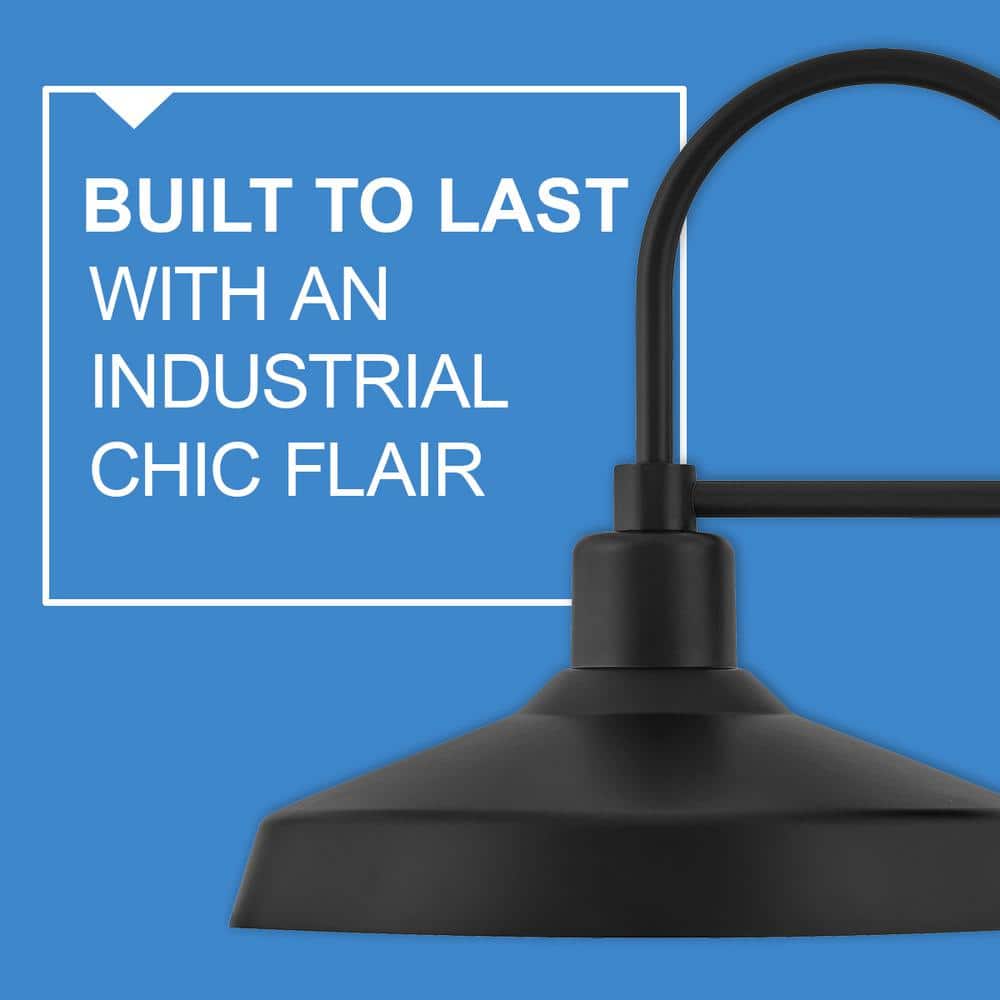 Forge Industrial Chic Black Outdoor Wall Lantern with Dimmable LED