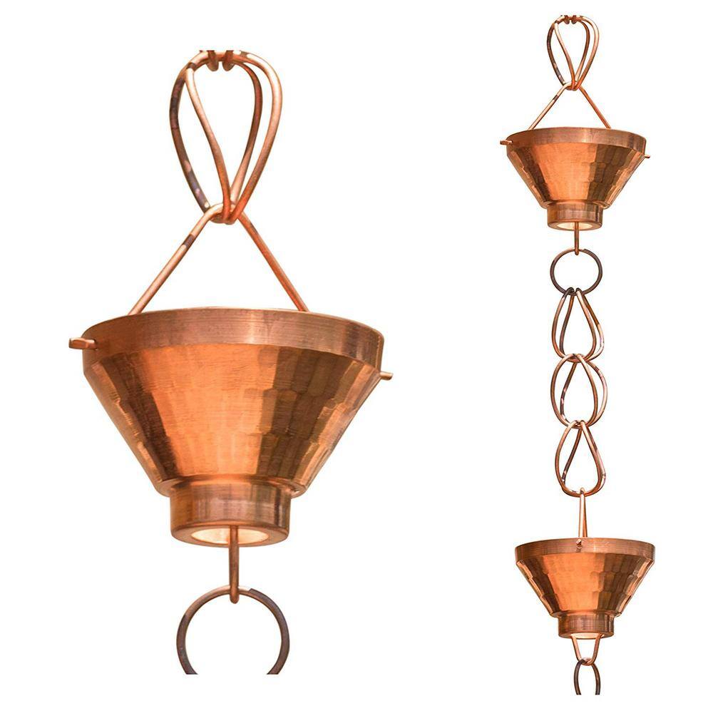 Monarch Rain Chains 8.5 ft. L Monarch Pure Copper Siam Rain Chain 17002