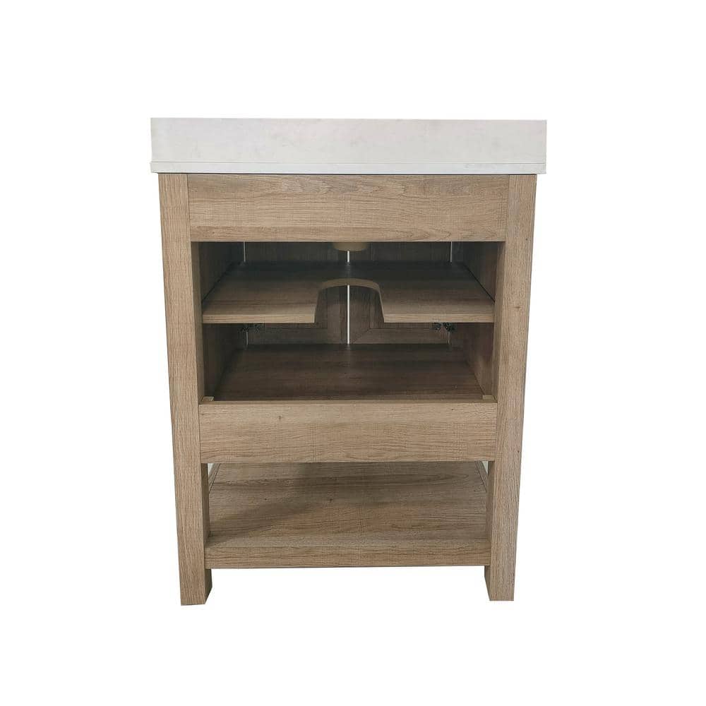Vivien 25" Brown Composite Bathroom Vanity with Stone Top