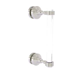 Pacific Grove Collection 8 Inch Single Side Shower Door Pull with Groovy Accents in Satin Nickel