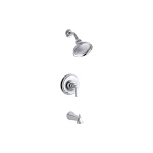Bancroft 1-Handle 1-Spray 2.5 GPM Tub and Shower Faucet with Metal Lever in Polished Chrome (Valve Not Included)