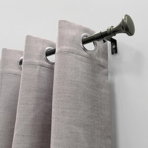 48 in. - 84 in. Adjustable Single Curtain Rod 5/8 in. Dia. in Pewter with Trumpet finials