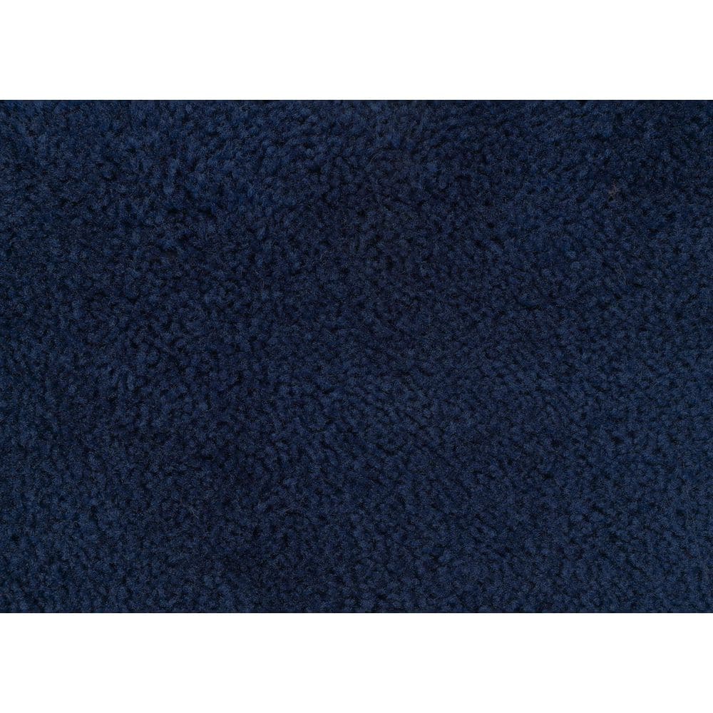 Navy Plush Nylon 2-Piece Washable Bath Rug Set