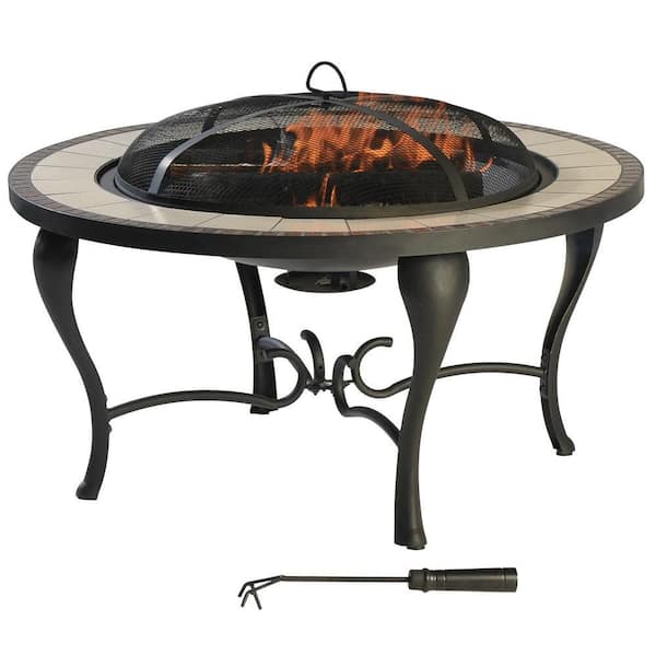 Hampton Bay 35 in. Tile Top Fire Pit L-FT521PST-12C - The Home Depot