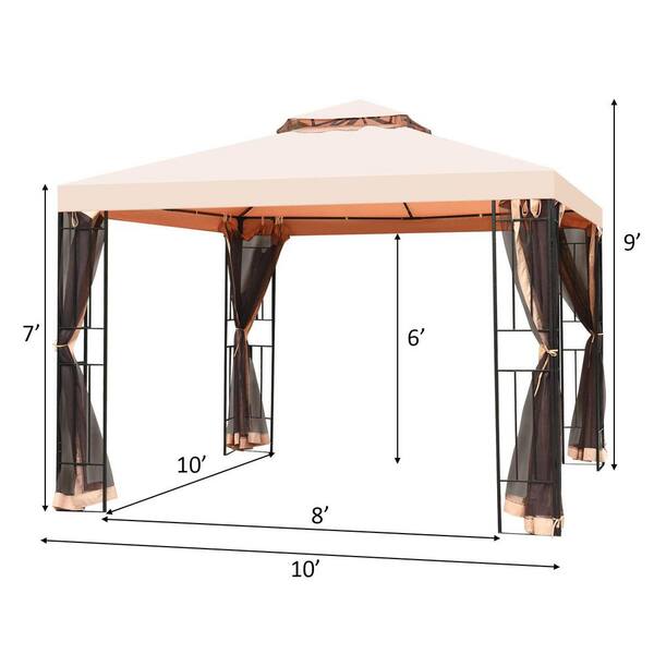 Alpulon 10 ft. x 10 ft. Light Brown Outdoor Patio Canopy