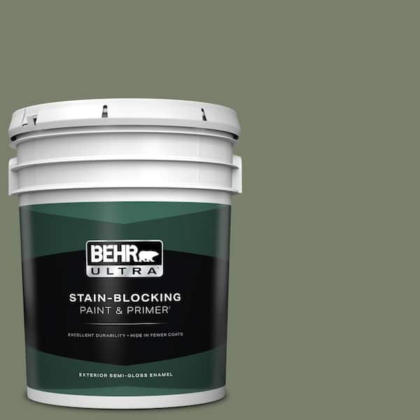 BEHR ULTRA 5 gal. #430F-5 Bahia Grass Semi-Gloss Enamel Exterior Paint & Primer