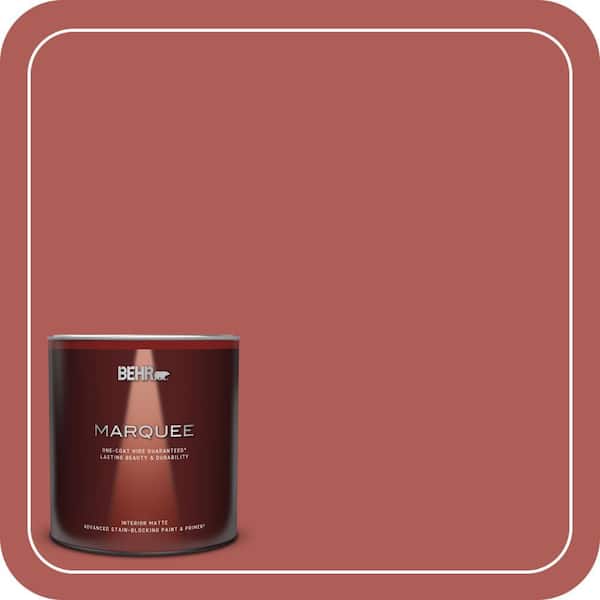 BEHR MARQUEE 1 qt. #T12-1 Prairie Poppy Matte Interior Paint & Primer