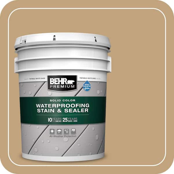 5 gal. #SC-145 Desert Sand Solid Color Waterproofing Exterior Wood Stain and Sealer