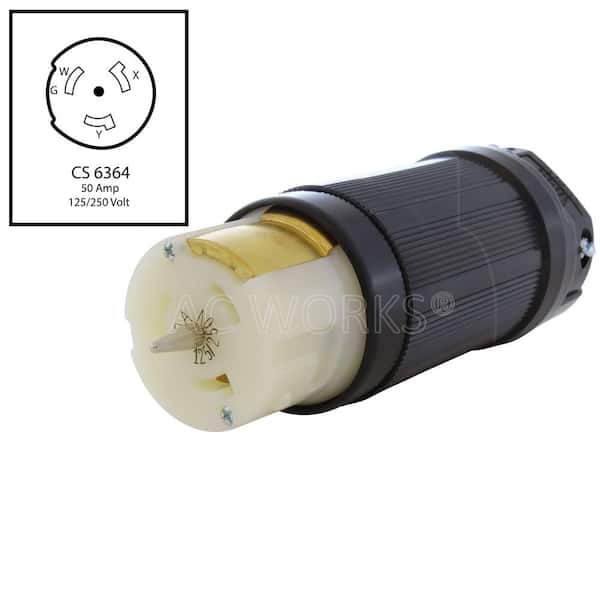 AC WORKS California Standard CS6364 50A 125/250V 4-Prong Locking