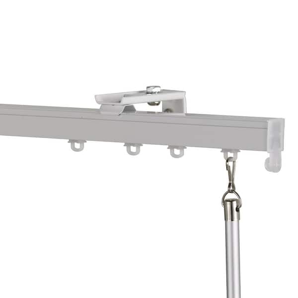 Art Decor Euroscope 48 in. Non-Adjustable Single Traverse Window Curtain Rod Set in White