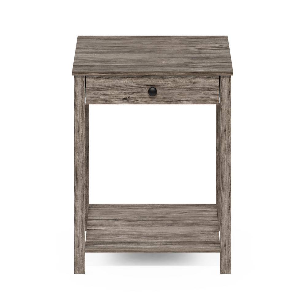 Rustic Oak Compact Rectangular Side Table with Storage Drawer