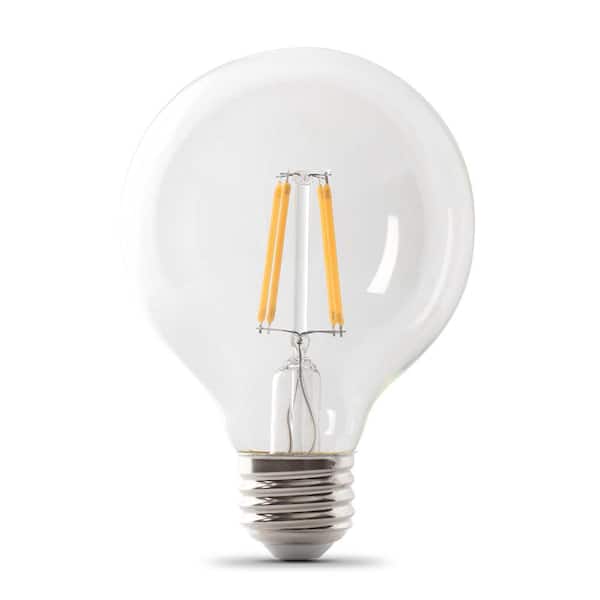 Feit Electric 40-Watt Equivalent G25 Globe Dimmable Filament Clear CEC Title 20 E26 LED Vintage Edison LIght Bulb, Soft White (2700K)