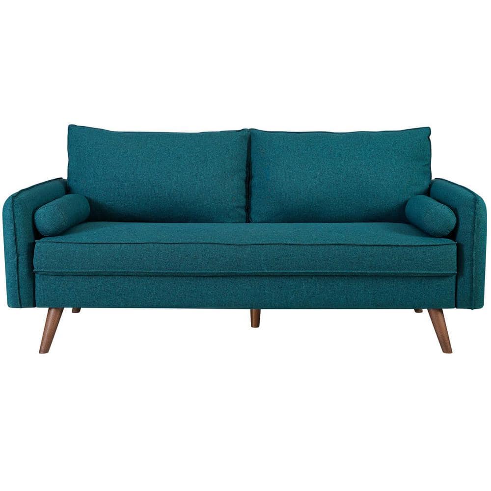 Revive Comfort Tailored 72" Brown Fabric Sofa with Wood Legs