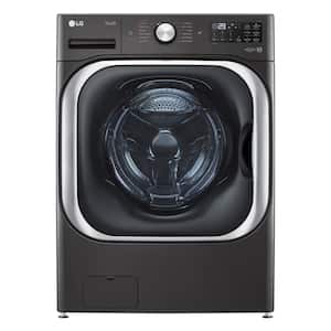 5.2 cu. ft. Large Capacity High Efficiency Stackable Smart Front Load Washer with TurboWash and Steam in Black Steel