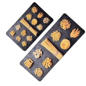Pasta 20 in. x 47 in. and 20 in. x 32 in. Polyester Set of 2 Kitchen Mats