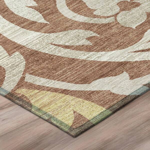 Chantille Machine Washable Indoor/Outdoor Abstract ACN3168 Rust 3 ft. x 5 ft. Area Rug
