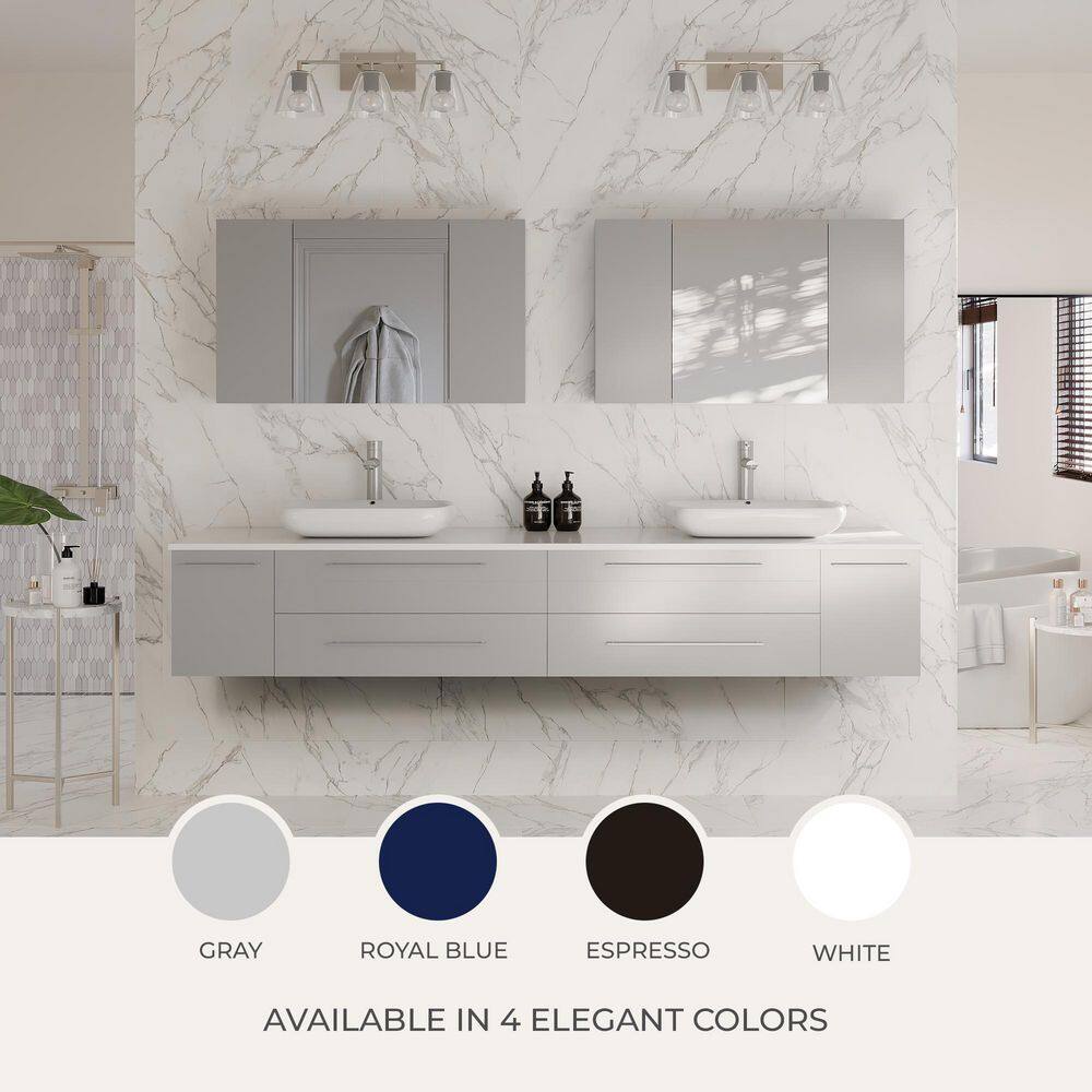 Lucera 30'' Espresso Solid Wood Wall-Mount Vanity with Quartz Top