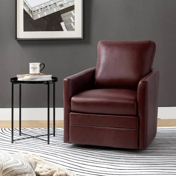 JAYDEN CREATION Denver Burgundy Swivel Chair with a Swivel Base