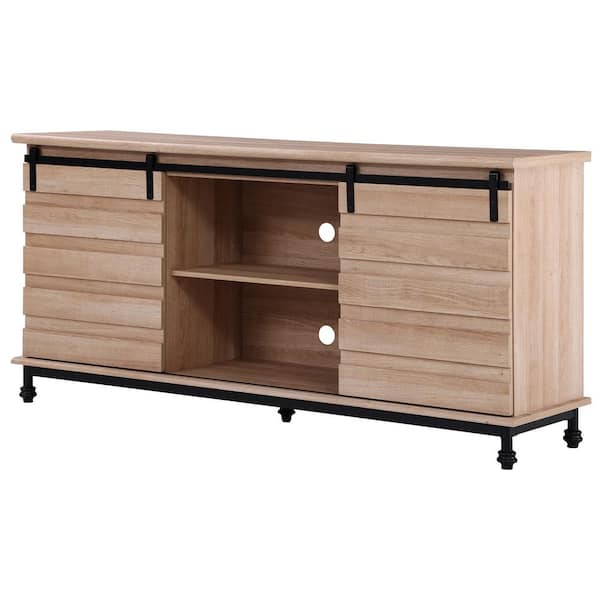 Wampat Tv Stands For Up To 70 Inches Wood Media With Storage Cabinet Sliding Barn Door Console Table M Sct1501c Hd The Home Depot Wampat Tv Stands For Up To 70 Inches, Sliding Barn Door Console Table