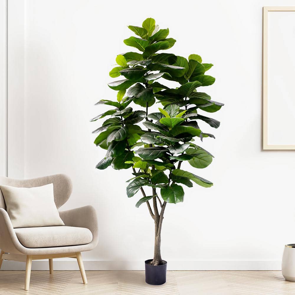 7.5 ft. Large Real Touch Artificial Fiddle Leaf Fig Tree in Pot 60431-GR