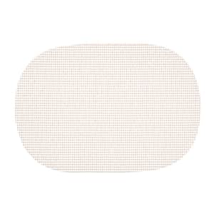 Fishnet 17 in. x 12 in. White PVC Covered Jute Oval Placemat (Set of 6)
