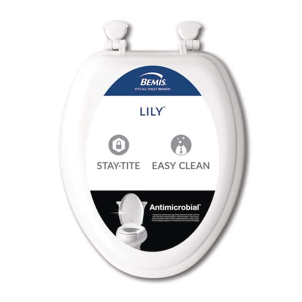 Lily Cushioned Vinyl Soft Elongated Closed Front Toilet Seat in White Removes for Easy Cleaning